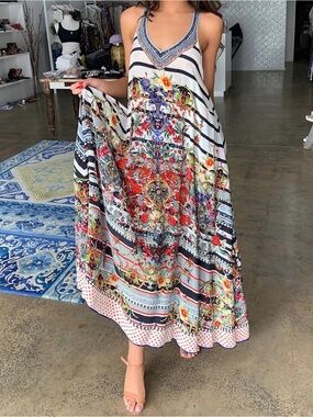 Camilla Silk Maxi Dress Sz Xs